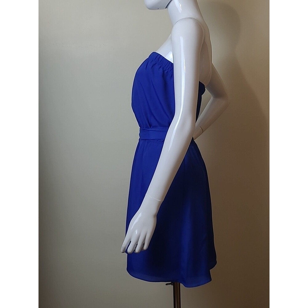 Express Royal Blue Strapless Belted Halter Dress Size XS - Picture 2 of 7